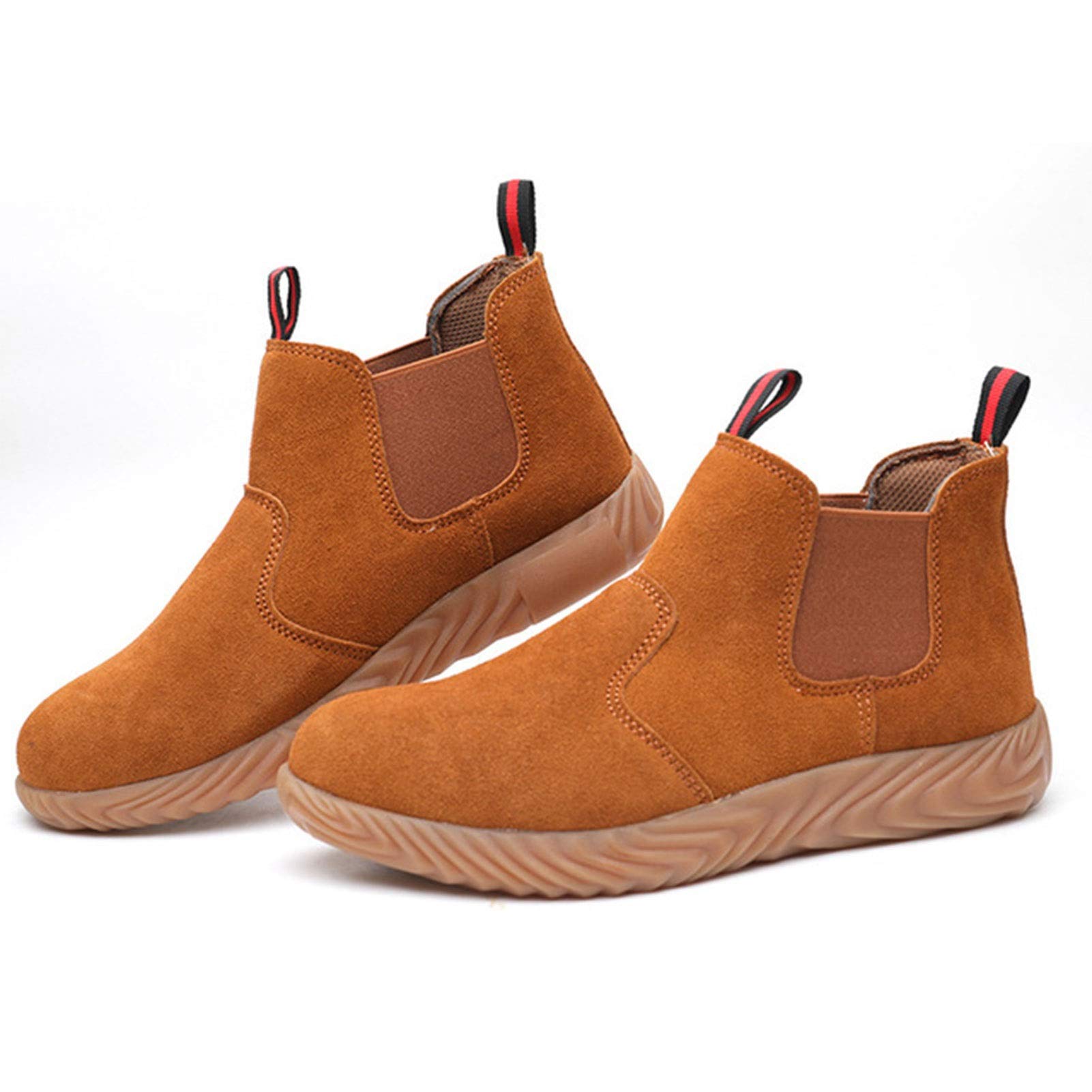 HISXUSSafety Shoes for Men Steel Toe Trainers Lightweight Work Shoes Breathable Industrial Sneakers (Color : Yellow, Size : 8.5 US)