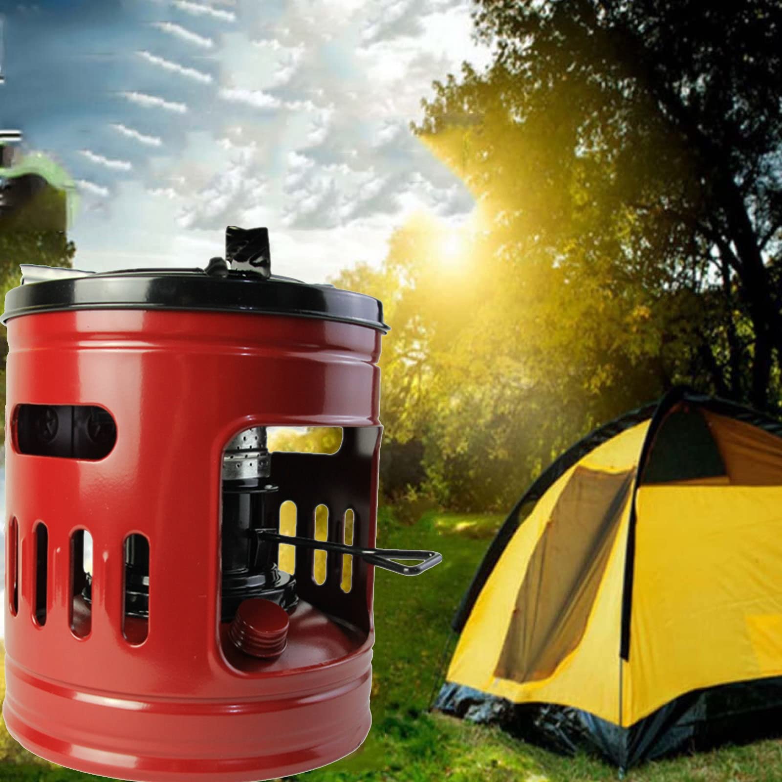 Kompakter Diesel Petroleum ​Heizofen, 21 * 22 cm Outdoor-Kocher, Mini Petroleumheizer Petroleumofen Für Camping, Picknick, Wandern, Heizen, Kochen Und Grillen, 1,5 L