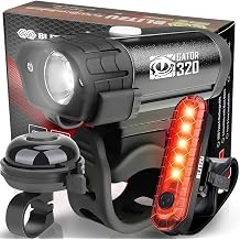Bike Lights for Night Riding with Bell, Super Bright Bicycle Reflectors, USB Rechargeable Bike Lights Front and Back, Water-Resistant, 4+5 Modes Headlight Taillight Set for Safety, Men, Women &amp; Kids