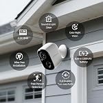 2.5K Wireless Magnetic Home Security Cameras 2-Pack, Outdoor WiFi Non-Subscription AI Person Detection, 4MP Color Night Vision, Full Duplex 2-Way Audio, IP66 Waterproof Battery Powered