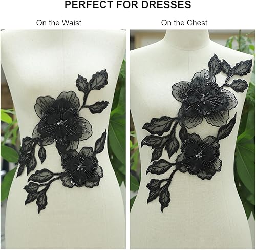 Miniatura 9 de AP03-WH) - Cuentas de costura hechas a mano, parches de encaje plateado brillante para coser en lentejuelas, accesorio de corpiño con cuentas de