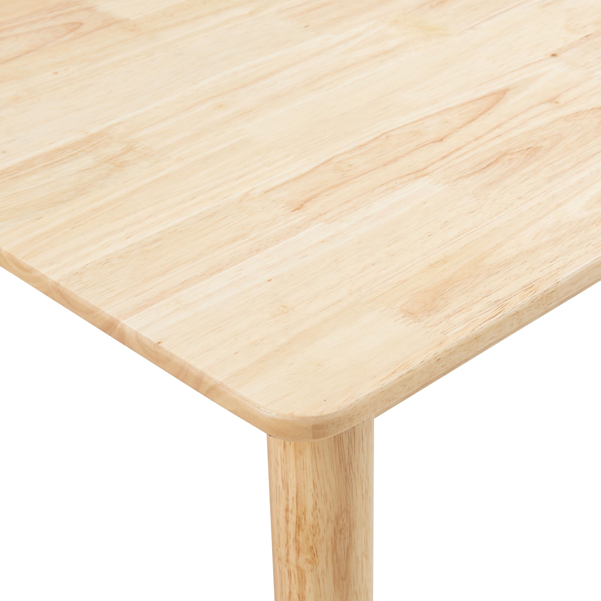 [en.casa] Tavolo da Pranzo con Piano Rettangolare 140x70 cm Tavolo da Cucina in Legno di Hevea con Posti Fino a 6 Persone - color Naturale