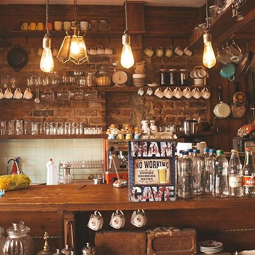 Miniatura 7 de Juego de 6 letreros de metal retro de lata de cerveza, decoración de pared de metal para patio, placa de pared de cerveza, retro, club, pub, bar,