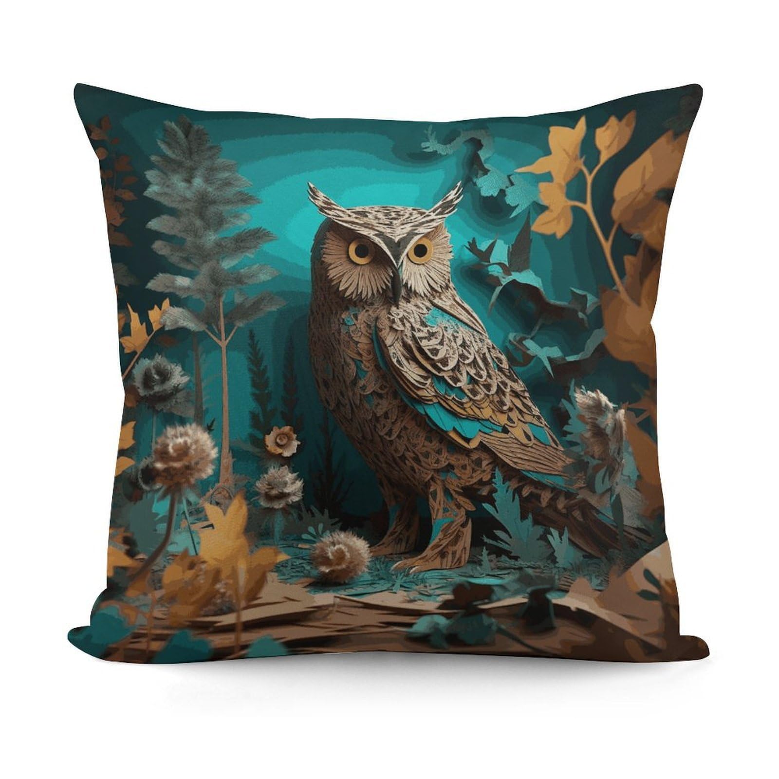 LZQPOEAS Owl Throw Pillow Cover 18x18 in Breathable Square Pillow Case Cozy Soft Pillowcase Protector Fashion Modern Couch Cushion Case for Living Room Bed Sofa Decor