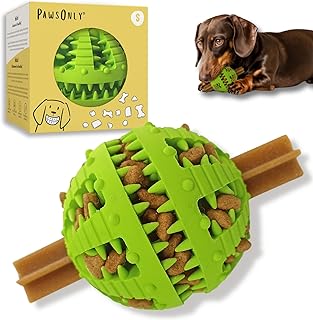 PawsOnly Dog Toy, Treat Ball for Dogs, Intelligence Toy, Snack Ball Dog, Dog Activity, Food Ball, Natural Rubber, Puppy Toy, Toothbrush Ball (Small 6 cm, Green) product image