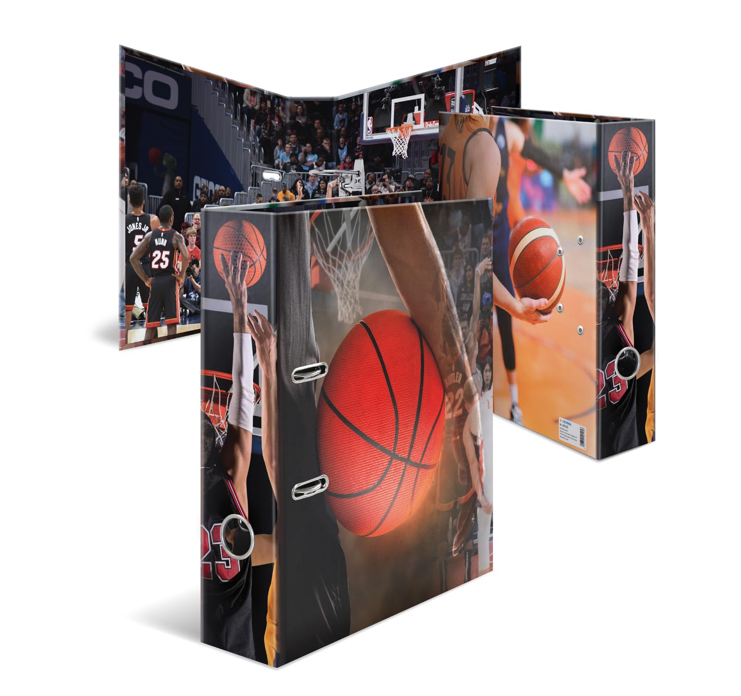 HERMA Raccoglitore ad anelli formato A4, confezione da 5, dorso da 70 mm, resistente, con motivo sportivo, finitura lucida e stampa interna, raccoglitore ad anelli per bambini, cartelle di