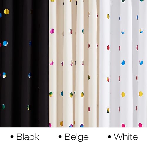 Miniatura 7 de Cortina de ducha negra para baño, con lunares metálicos, para niños, decorativa, resistente al agua, sin ganchos, para baño, con ojales, lavable a