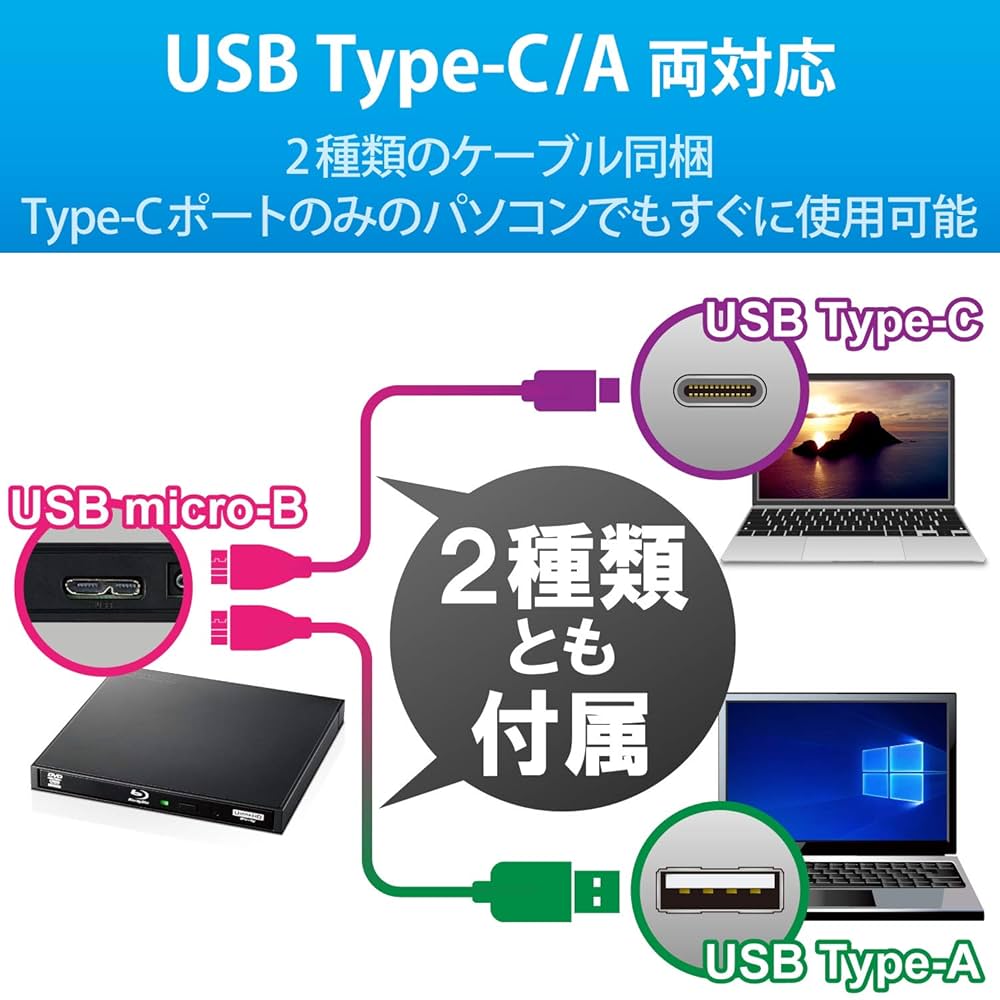 Amazon.co.jp: ロジテック 外付け ブルーレイ ドライブ USB3.2