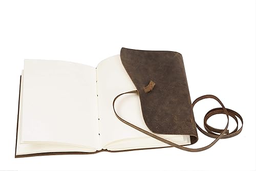 Miniatura 85 de Diario de viaje de cuero, cuaderno encuadernado vintage hecho a mano para hombres y mujeres, acabado antiguo, cuero de búfalo auténtico, papel