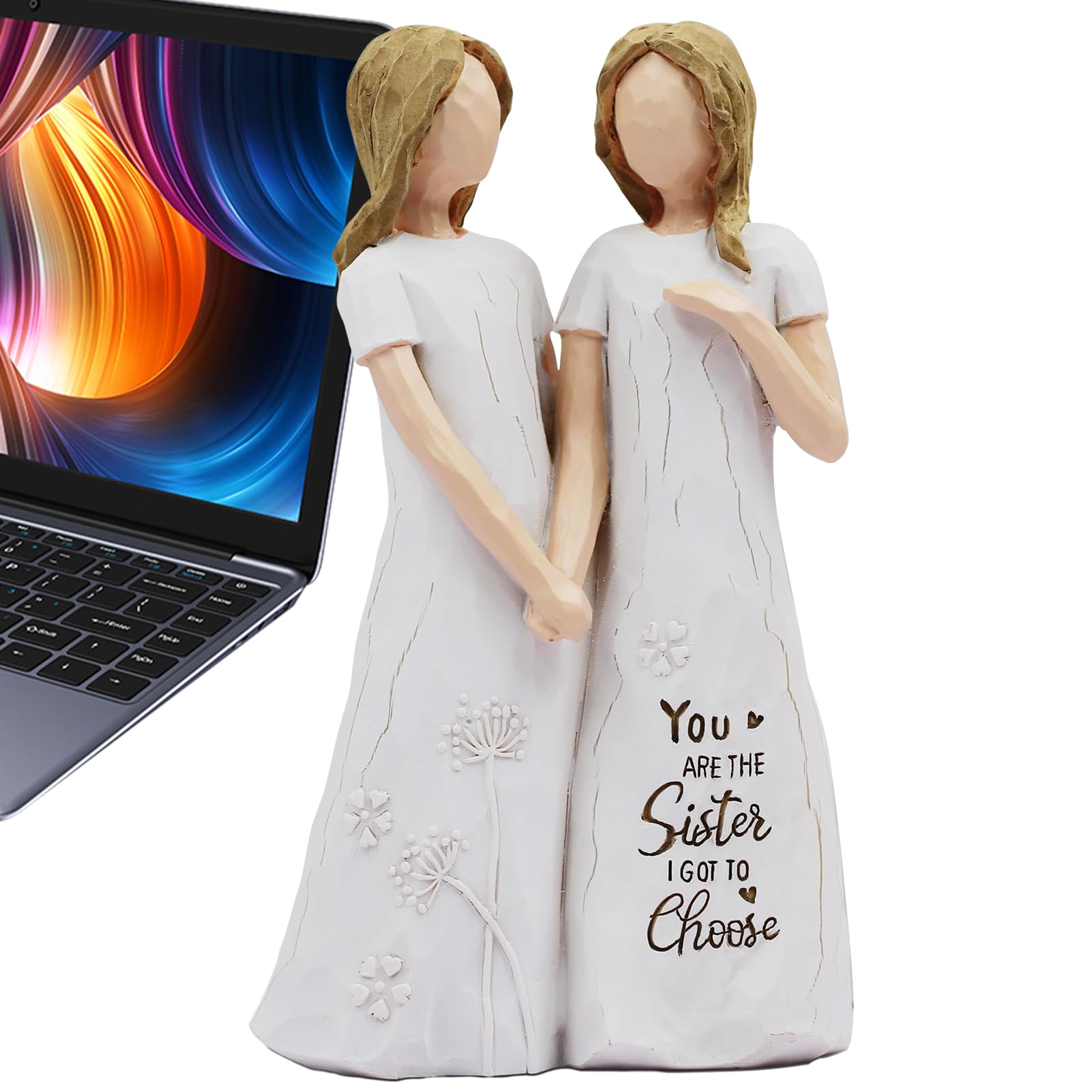 Figurine sœur en résine premium à finition détaillée et lisse pour décoration moderne
