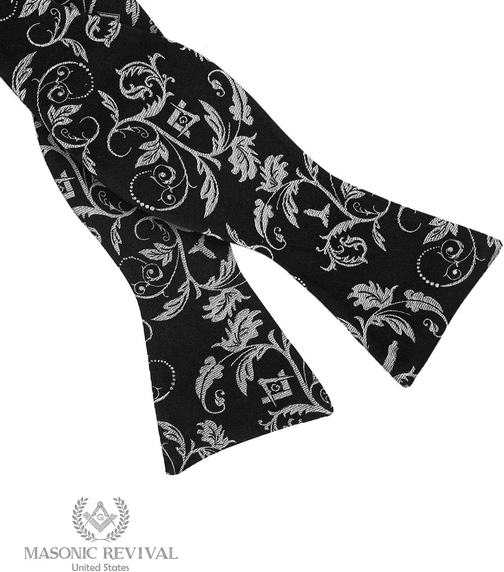 Masonic Revival Noche Silver Bow Tie (Standard Self-Tied)