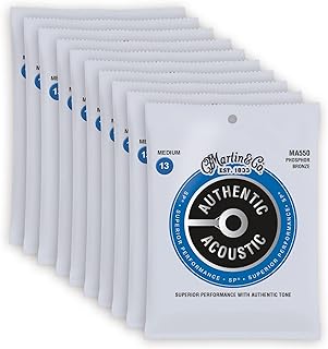 Martin MA550 Authentic Acoustic SP 92/8 Phosphor Bronze Medium 13-56 (10-Pack Bundle)