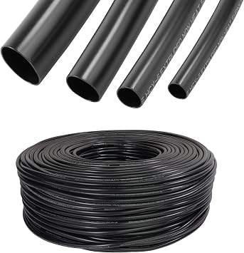 Cable Management Cord Cover Wire Loom Tubing Electric Insulation Sleeve Automotive Wiring Harness Protector Wrap Plastic Black 1/4"-26ft