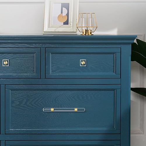 Miniatura 8 de QOGRISUN Paquete de 20 pomos de gabinete de cristal de latón, pomos de cajón dorados de cristal de cristal, hexagonal de 1-516 pulgadas, tiradores