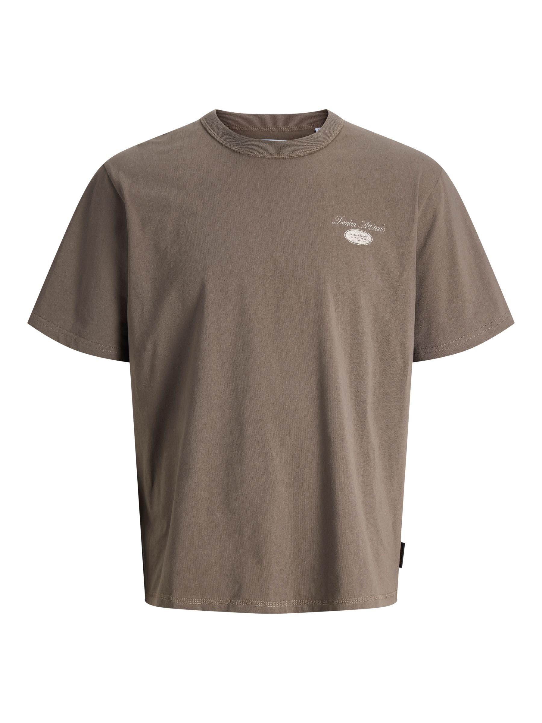 JACK & JONES Jjedover Graphic Tee SS Crew Neck Sn, Falcon, XL