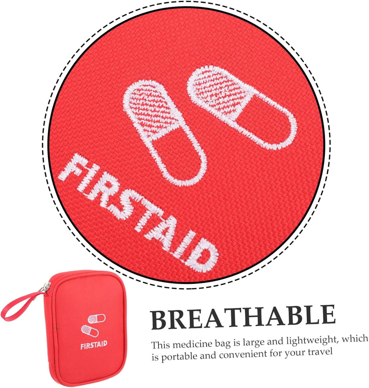 Portable Small First Aid Storage Bag Compact Organizer for Travel Hiking Camping Lightweight Medicine Storage Pouch Emergency Kit for Home Office Outdoors