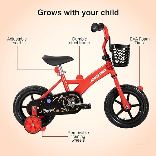Miniatura 3 de JOYSTAR Bicicleta infantil de 10 y 12 pulgadas para niños y niñas de 1 a 4 años, bicicleta para niños pequeños con ruedas de entrenamiento y cesta,