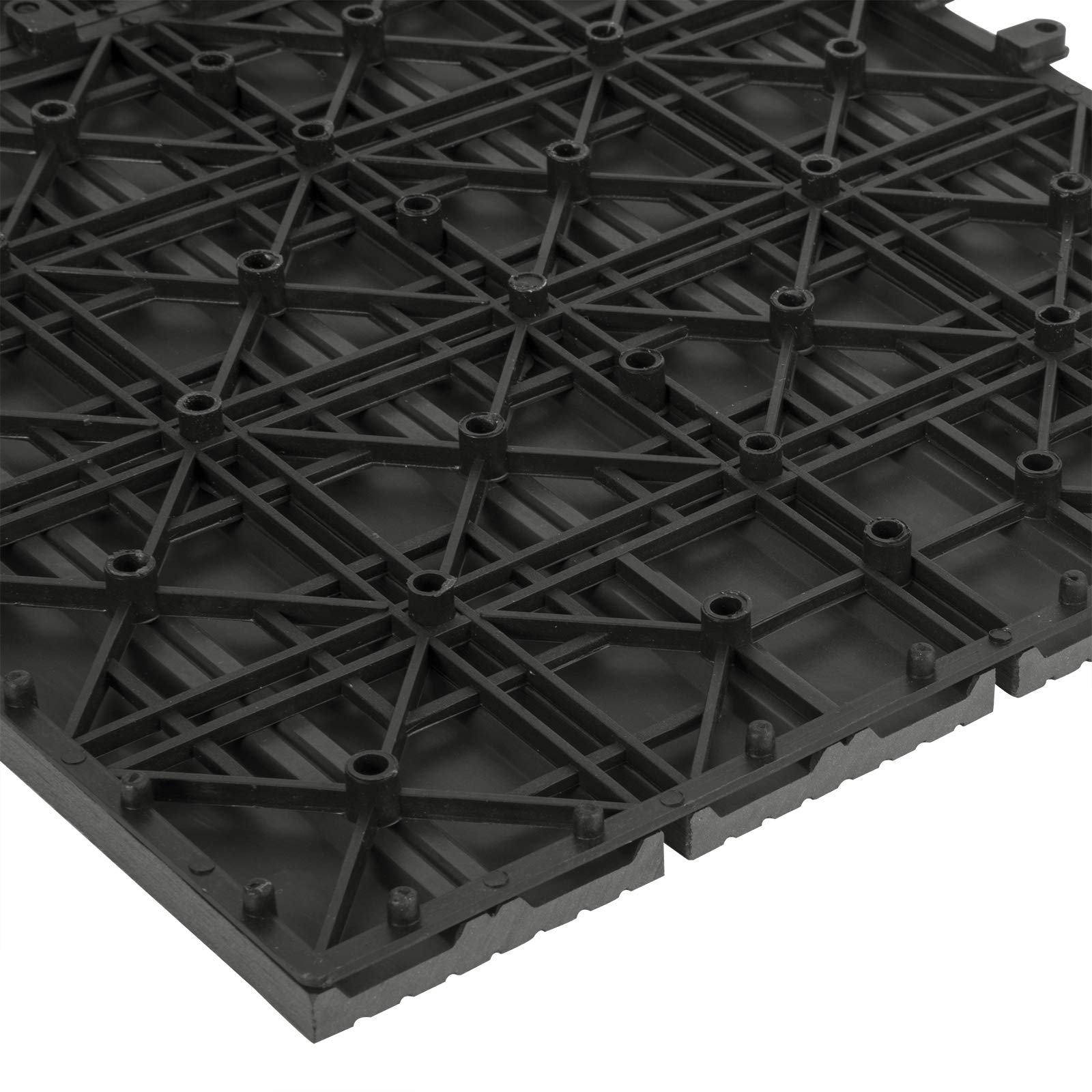 EUGAD 12 Pezzi Piastrella per Pavimento da Giardino Terrazza Pavimento ad Incastro per Casa Fai da Te Pavimentazione in WPC 30x60 cm Grigio Chiaro