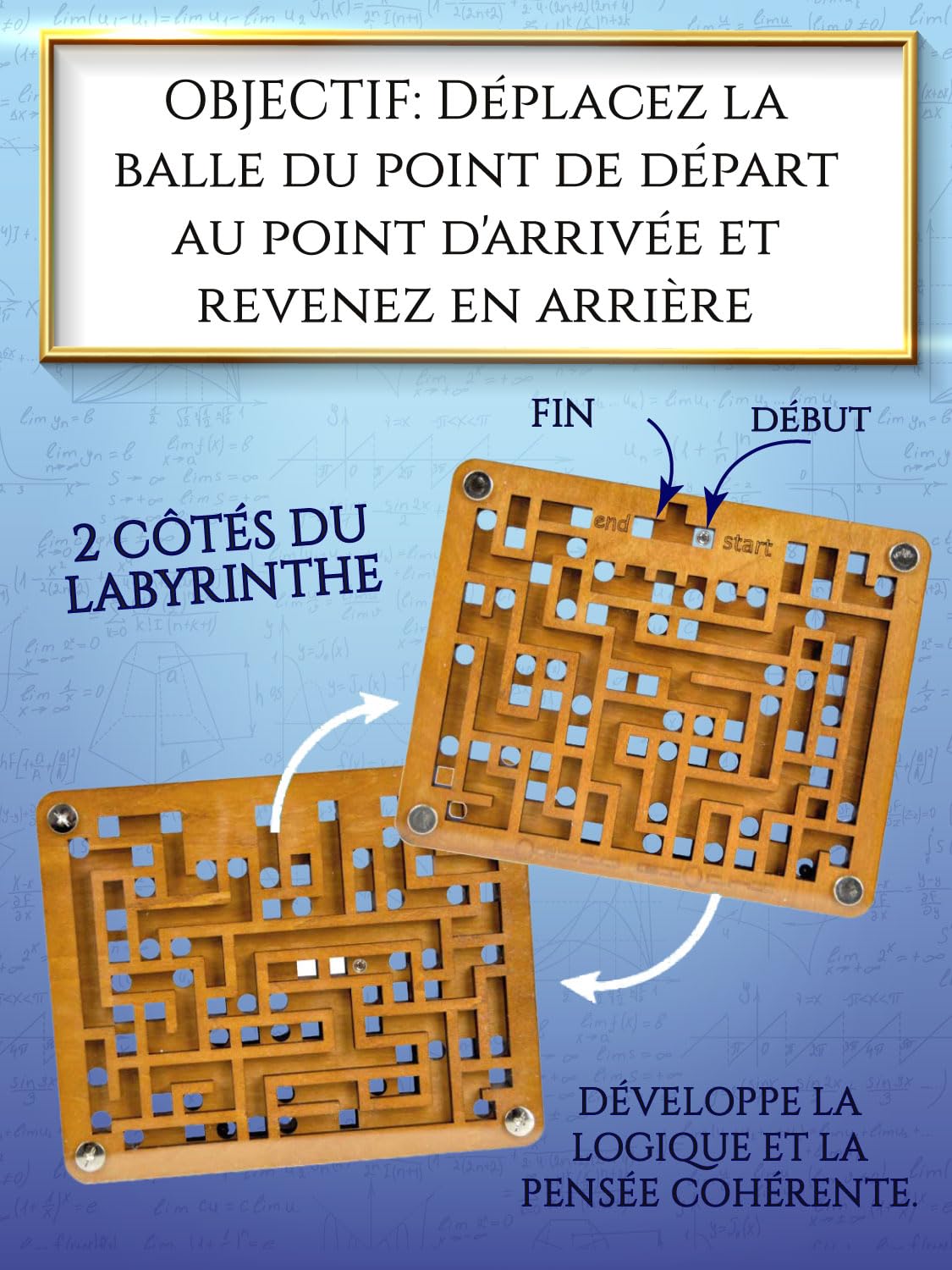 Logica Jeux Art. Le Labyrinthe du Cnosso - Casse-tête en Bois - Difficulté 5/6 Incroyable - Série Euclide