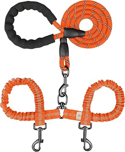 Miniatura 9 de Correa doble para perro, correa doble para perro, giratoria de 360, sin enredos, para entrenamiento de caminar para perros grandes y medianos,