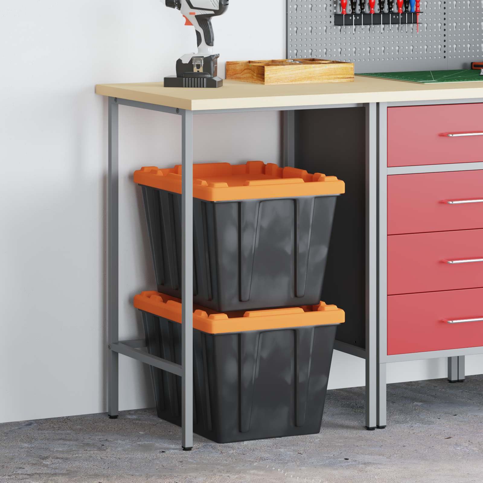 vidaXL Ecktisch Grau 55 x 55 x 85 cm Stahl und hochwertiges Holz, Verstellbare Füße, moderner Ecktisch, quadratisch, stylisches Möbel, platzsparend für Wohnzimmer