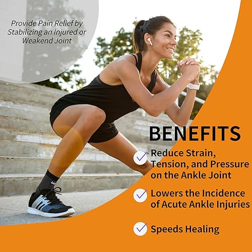Miniatura 2 de Paquete de 2 mangas de compresión de tobillo para dolor - Unisex, hombres y mujeres - Soporte para deportes, tendón de Aquiles, fascitis plantar,