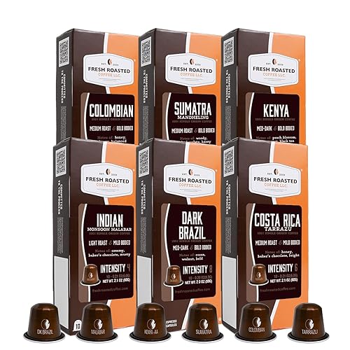Miniatura 25 de Fresh Roasted Coffee Cápsulas de Espresso Orgánicas de Variedad de Origen Único para Nespresso OriginalLine | USDA Organic, Kosher | 120 Cápsulas de