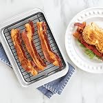 Nordic Ware Naturals 2 Ensemble de poêles compacts, fours à grille-pain, contre-fours, Air Fryer et griller en toute sécurité, taille personnelle pour 1-2 portions - Comprend une feuille de cuisson compacte avec rack de rupture