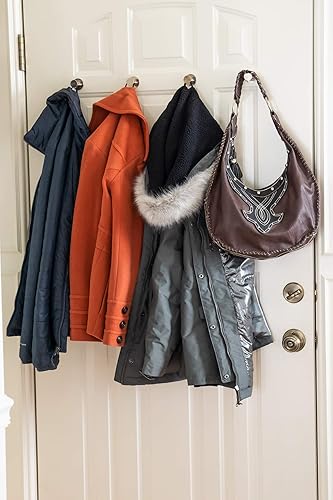 Miniatura 8 de Mavoro Ganchos magnéticos fuertes para colgar abrigos y bolsas. Juego de 2 ganchos magnéticos cromados para imanes resistentes, 52 imanes de tierras