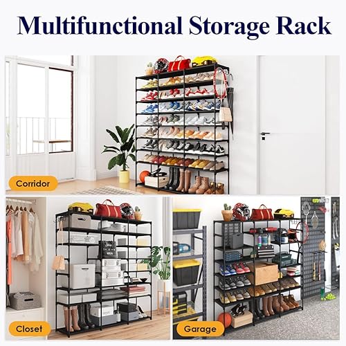 image for Kitsure Shoe Organizer - 8-Tier Large Shoe Rack for Closet Holds Up to