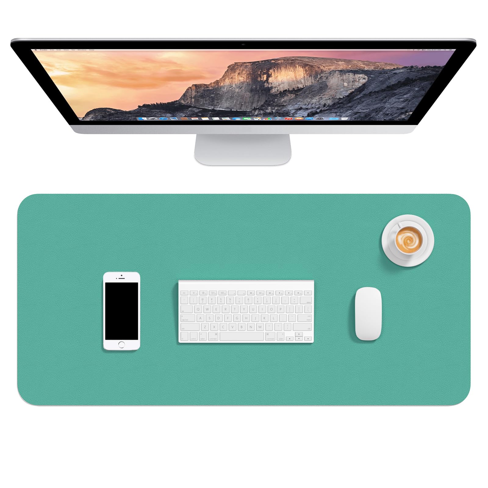 Hsurbtra Desk Pad, 30" x 14" PU Leather Desk Mat, XL Extended Mouse Pad, Waterproof Desktop Blotter Protector, Non-Slip Ultra Thin Large Laptop Keyboard Writing Mat for Office Home, Fruit Green โ image 1
