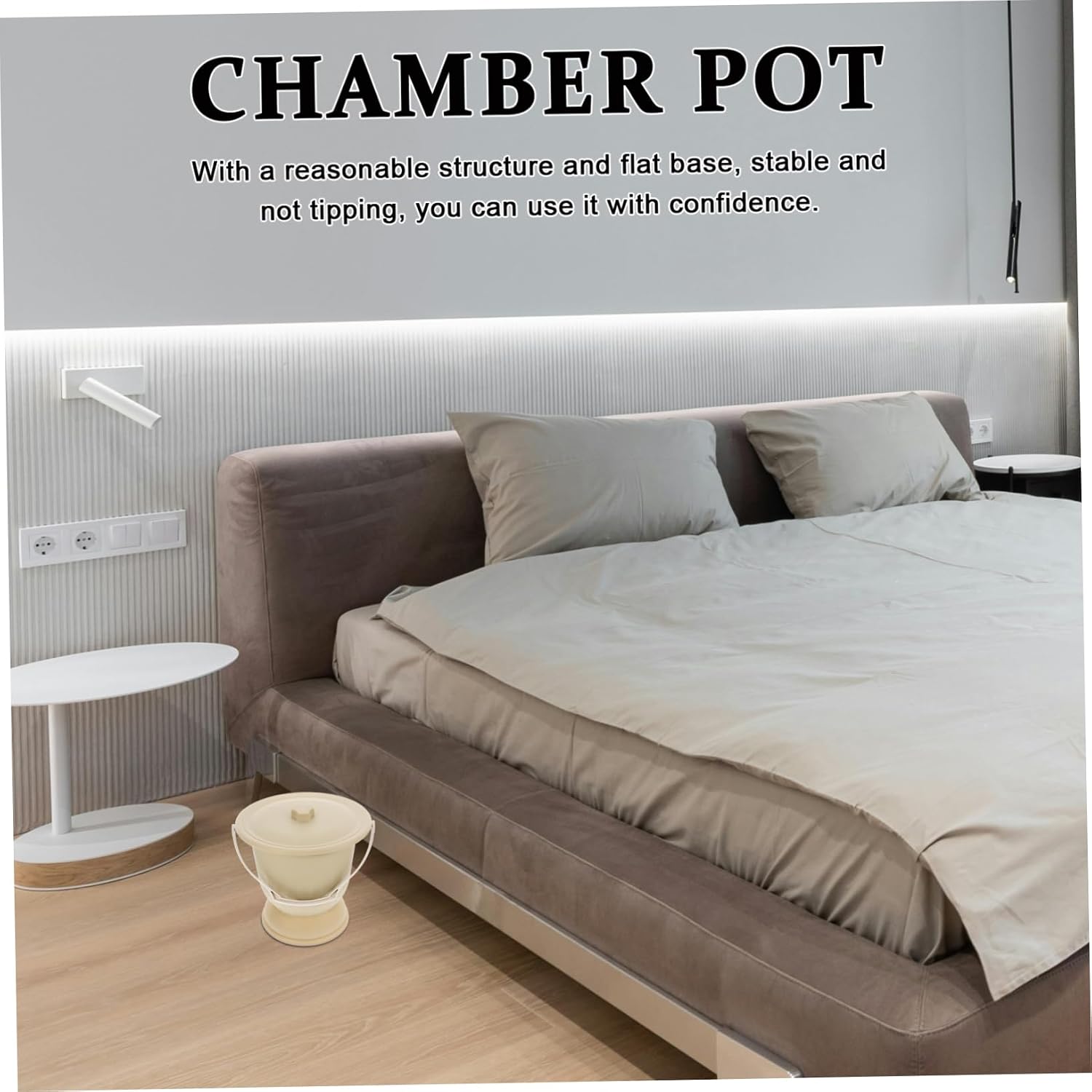 Portable Chamber Pot with Lid Urine Pot for Elderly Disabled and Boy Girl Practical Night Use Spittoon for Home and Travel Non-Slip Design Durable Material