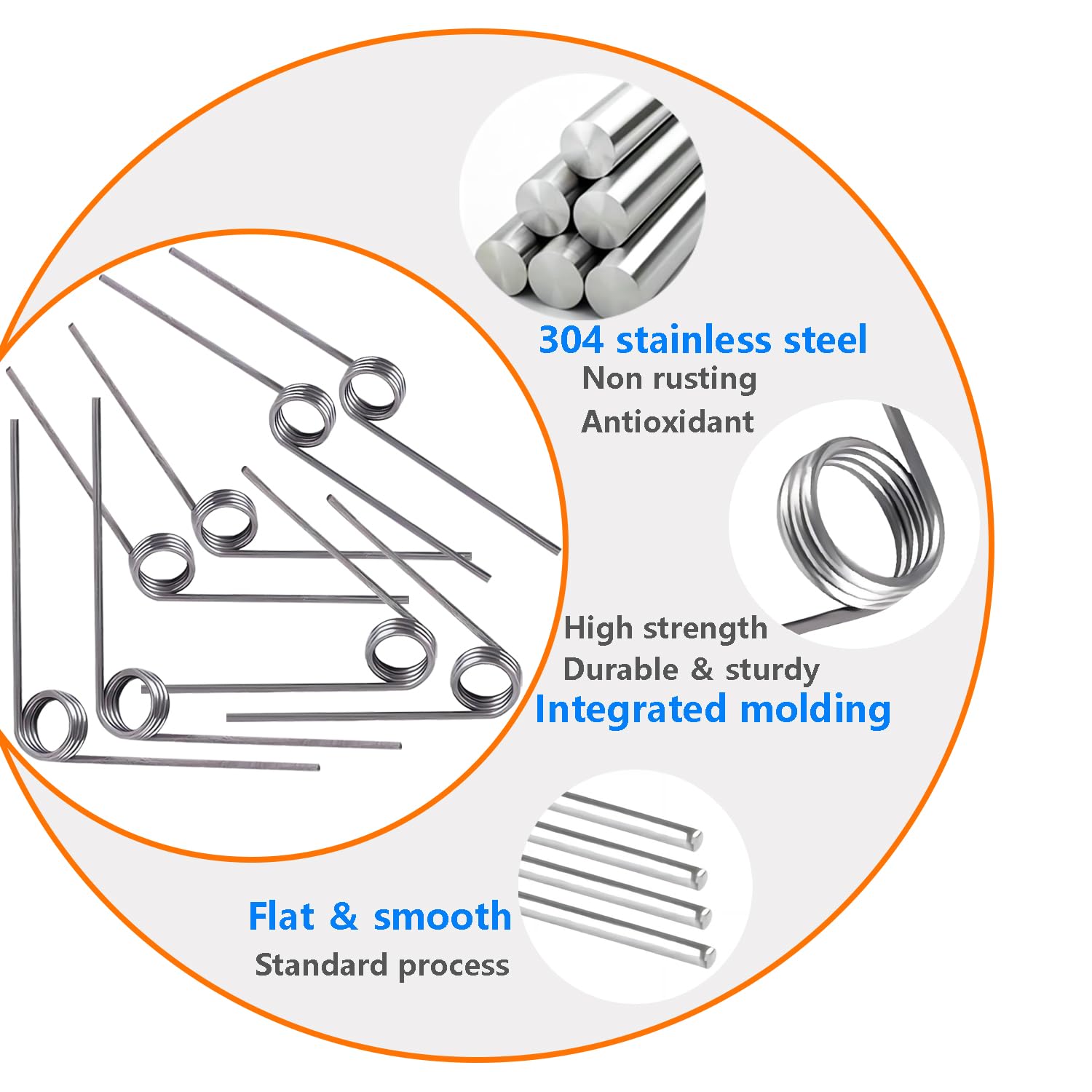 10 Molle A Torsione A Forma Di V - Acciaio Spring, Diametro Filo 1.0mm, Per DIY E Riparazioni - Foto 5