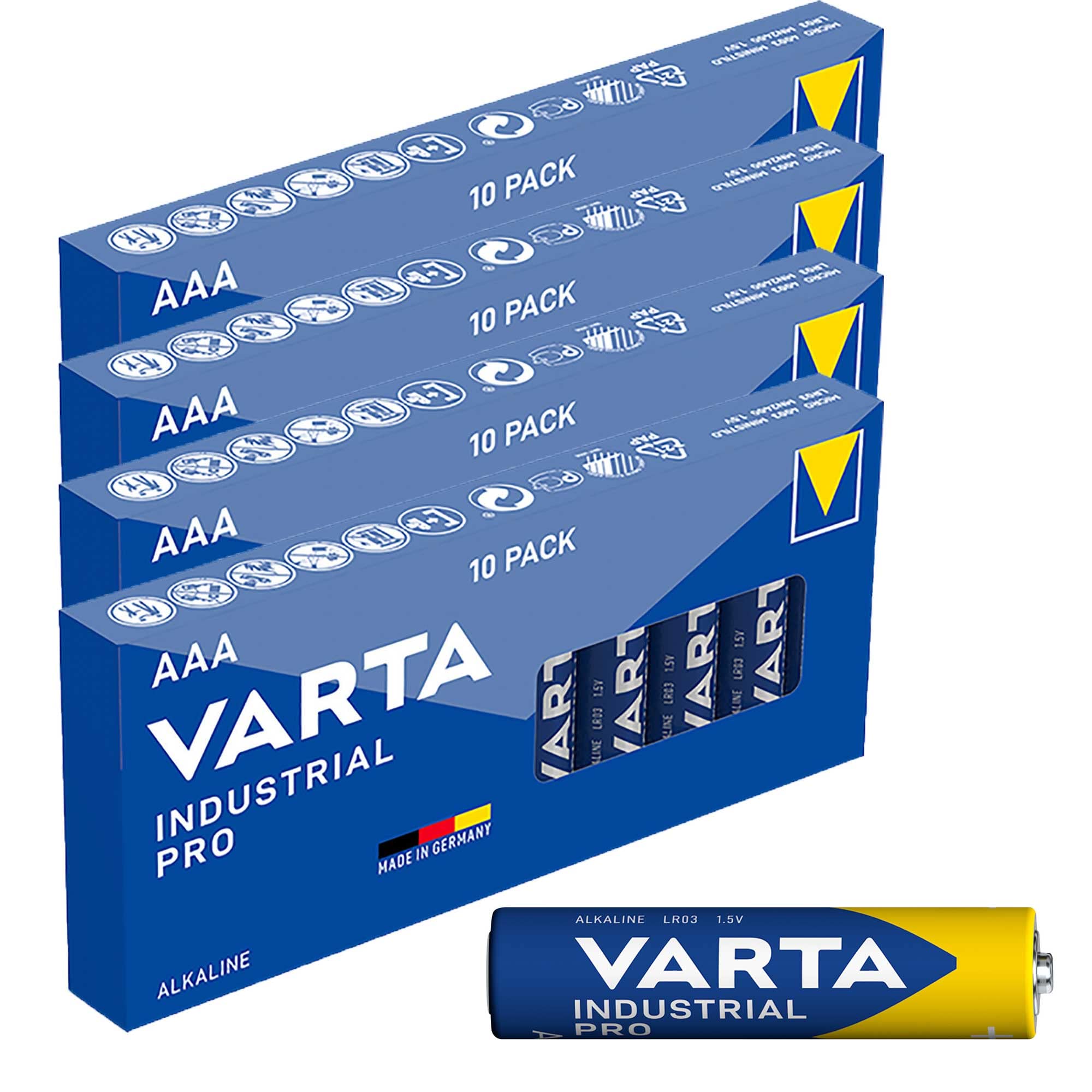 Papierhandtücher Funny & 40 AAA-Batterien Von VARTA – Industrial Pro Alkaline, Vorratspack Made In Germany