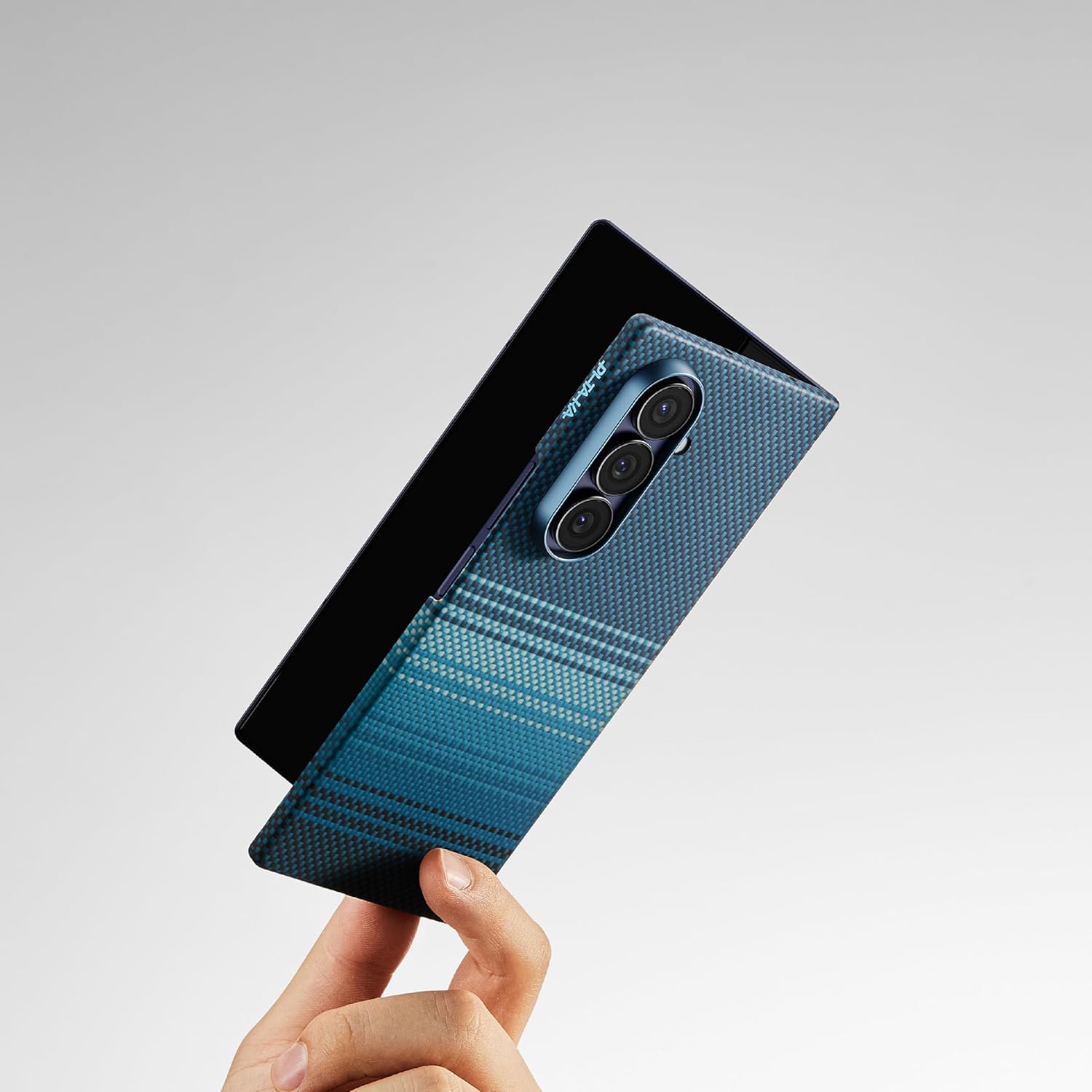 pitaka for Z Fold 7 Case, Compatible with MagSafe, Slim & Light Galaxy Z Fold 7 Case with Caseless Touch Feeling, 1500D Aramid Fiber Made, Back Cover Only, Moonrise