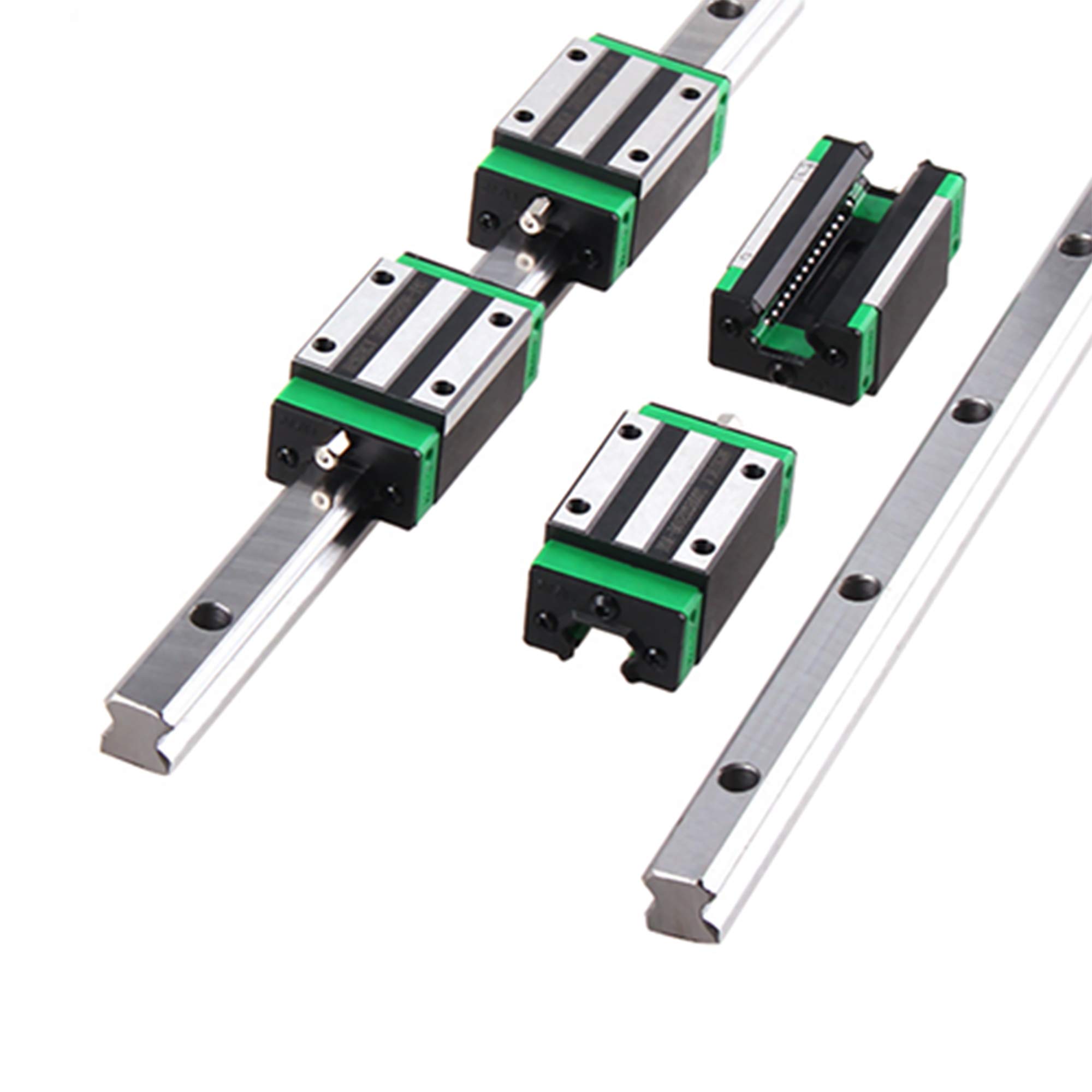 Guida lineare in set da 2 pezzi HGR15 da 600 mm, binario lineare con 4 blocchi scorrevoli, per stampanti 3D, macchine CNC, dispositivi elettrici, macchine mediche