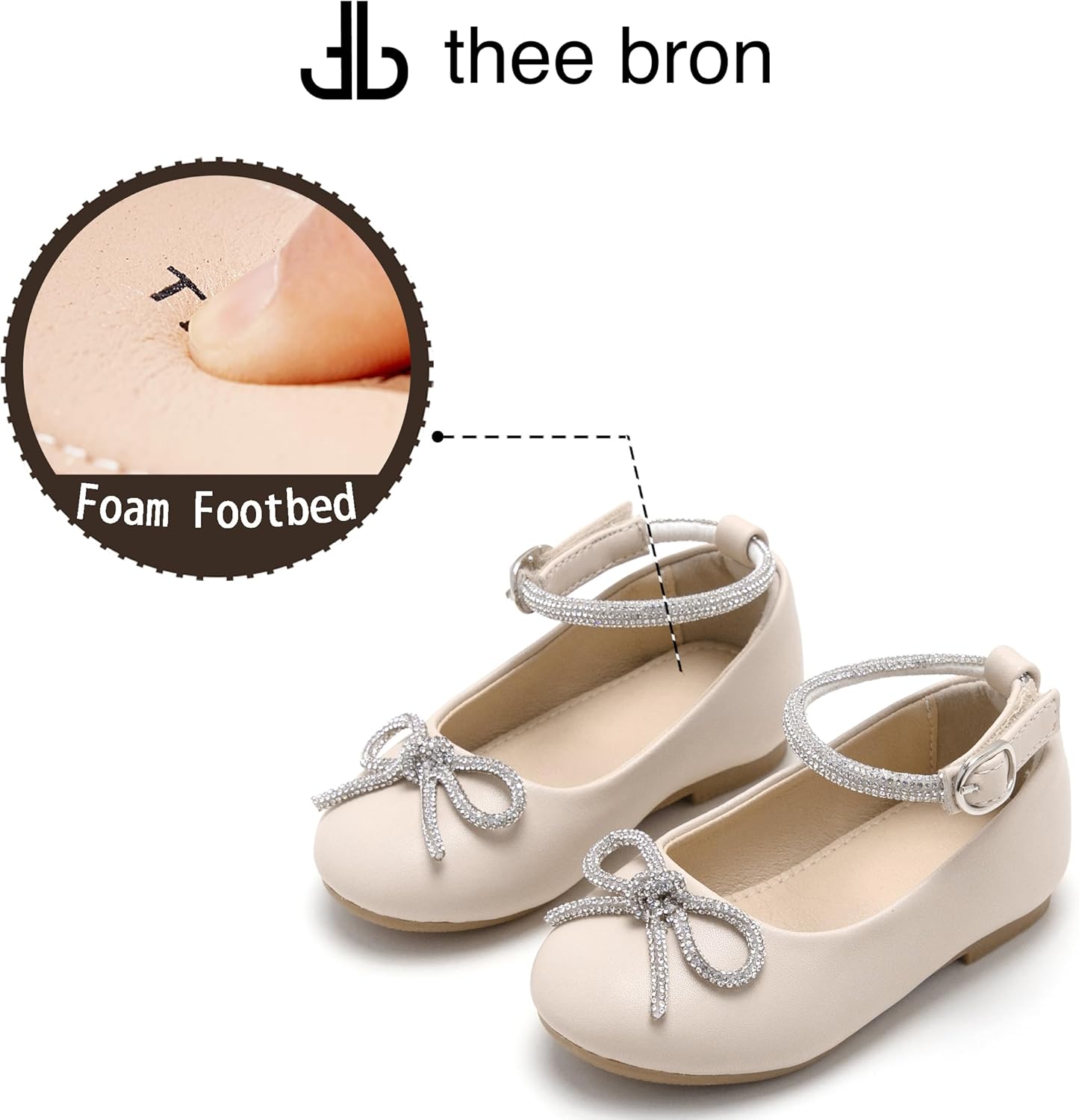 THEE BRON Girls Mary Jane Ballet Flats Toddler Flower Girls Dress Shoes for Party Wedding - Image 7