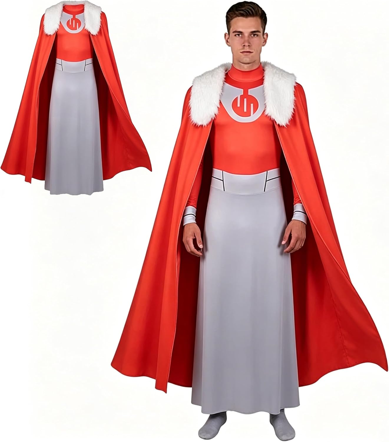 Thragg Costume Bodyduit for Adult Men Grand Regent Thragg Jumpsuit with Clock Halloween Cosplay Outfits