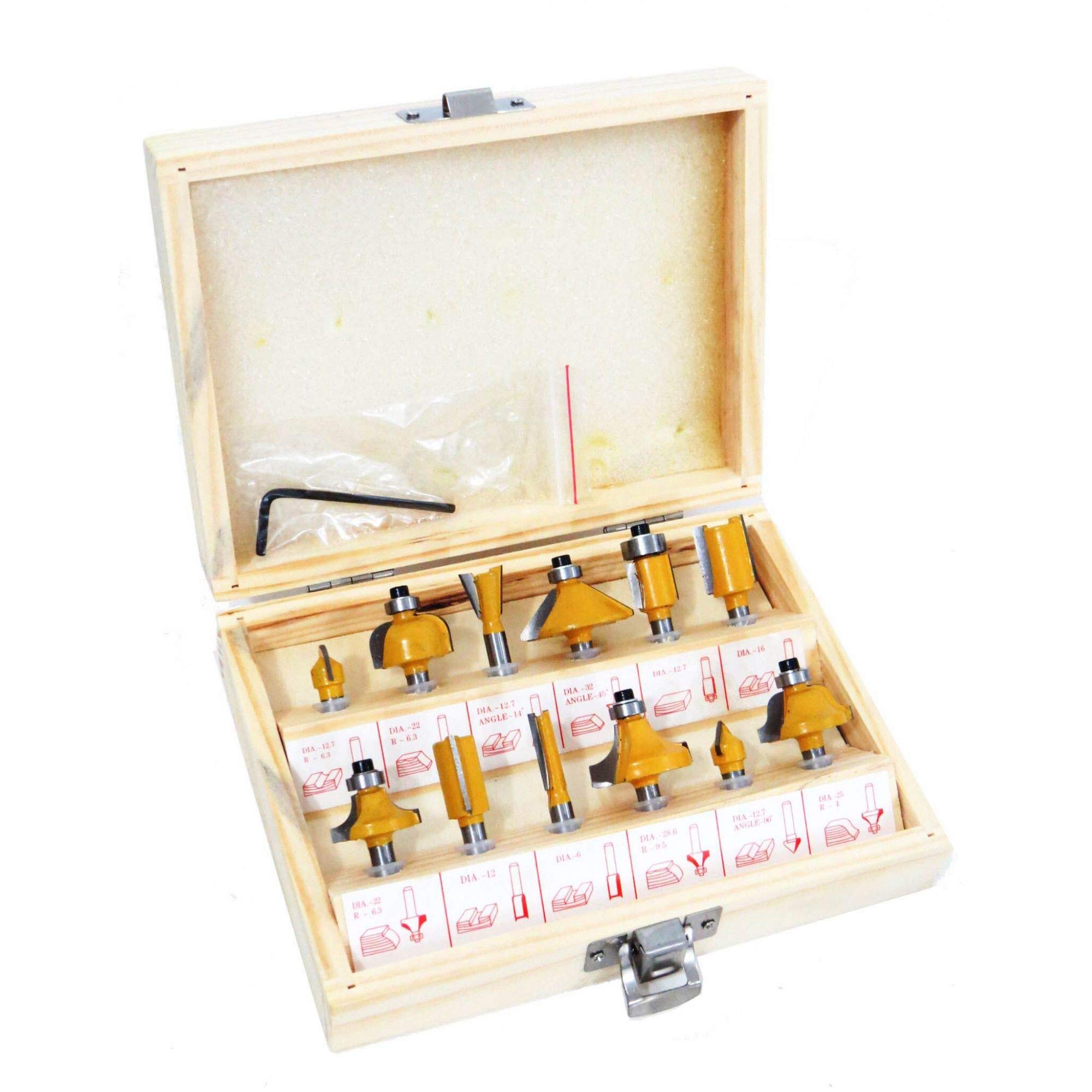 CHICHL KIT COMPLETO JOGO FRESA PONTAS TUPIA 12PCS 6MM + MALETA