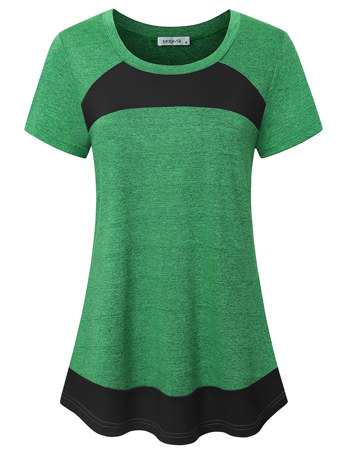 MOQIVGI Womens Short Sleeve Workout Tops Casual Summer Running Yoga Exercise Fitness Shirts Activewear
