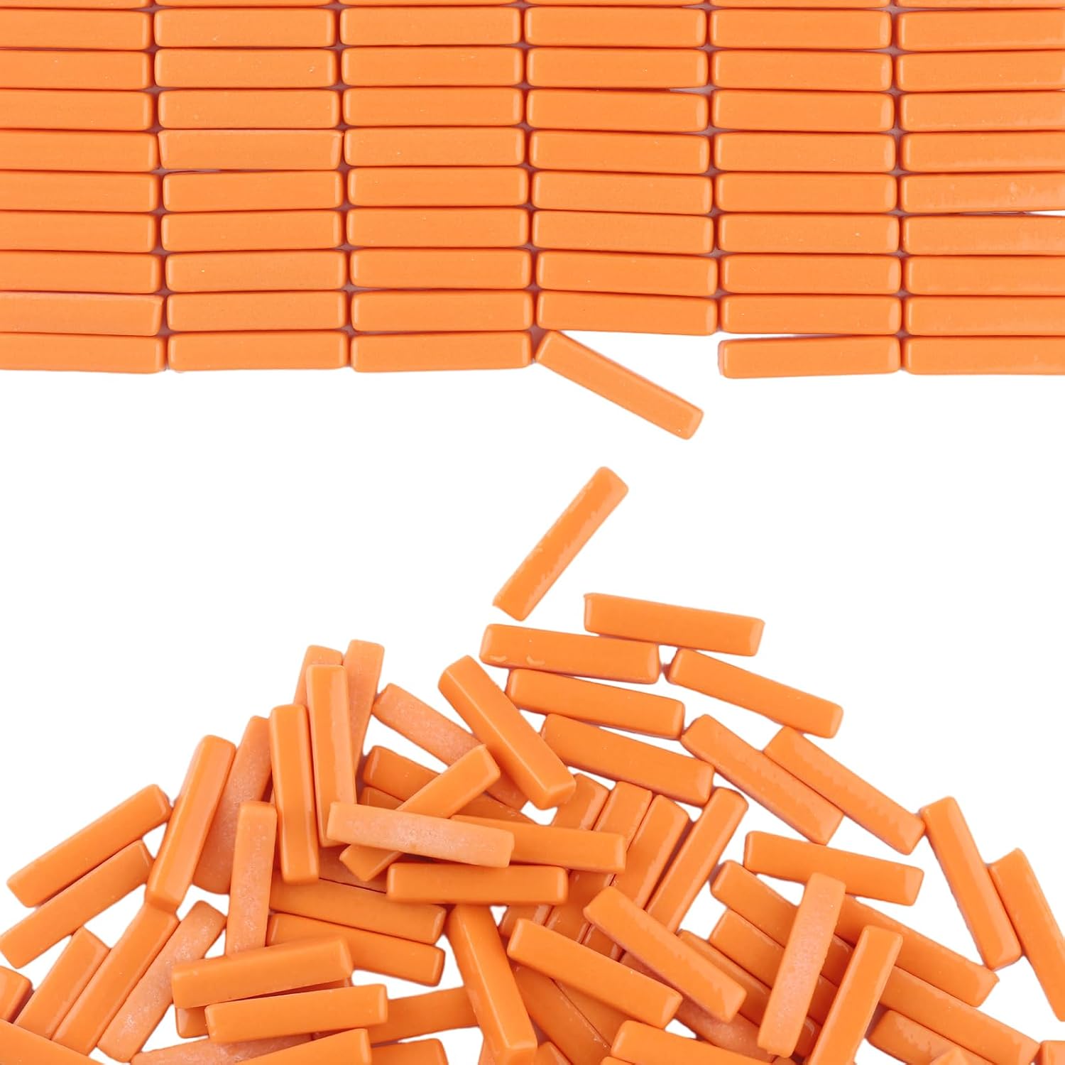 200g De Azulejos De Mosaico De Cerámica Naranja - Piezas Rectangulares De 20x10mm Para Manualidades, Posavasos, Jardín Y Placas De Paso (Esmaltado Brillante)