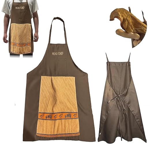 Funny Aprons for Men, Head Chef Prank Apron Hidden Surprise, Gag Gifts