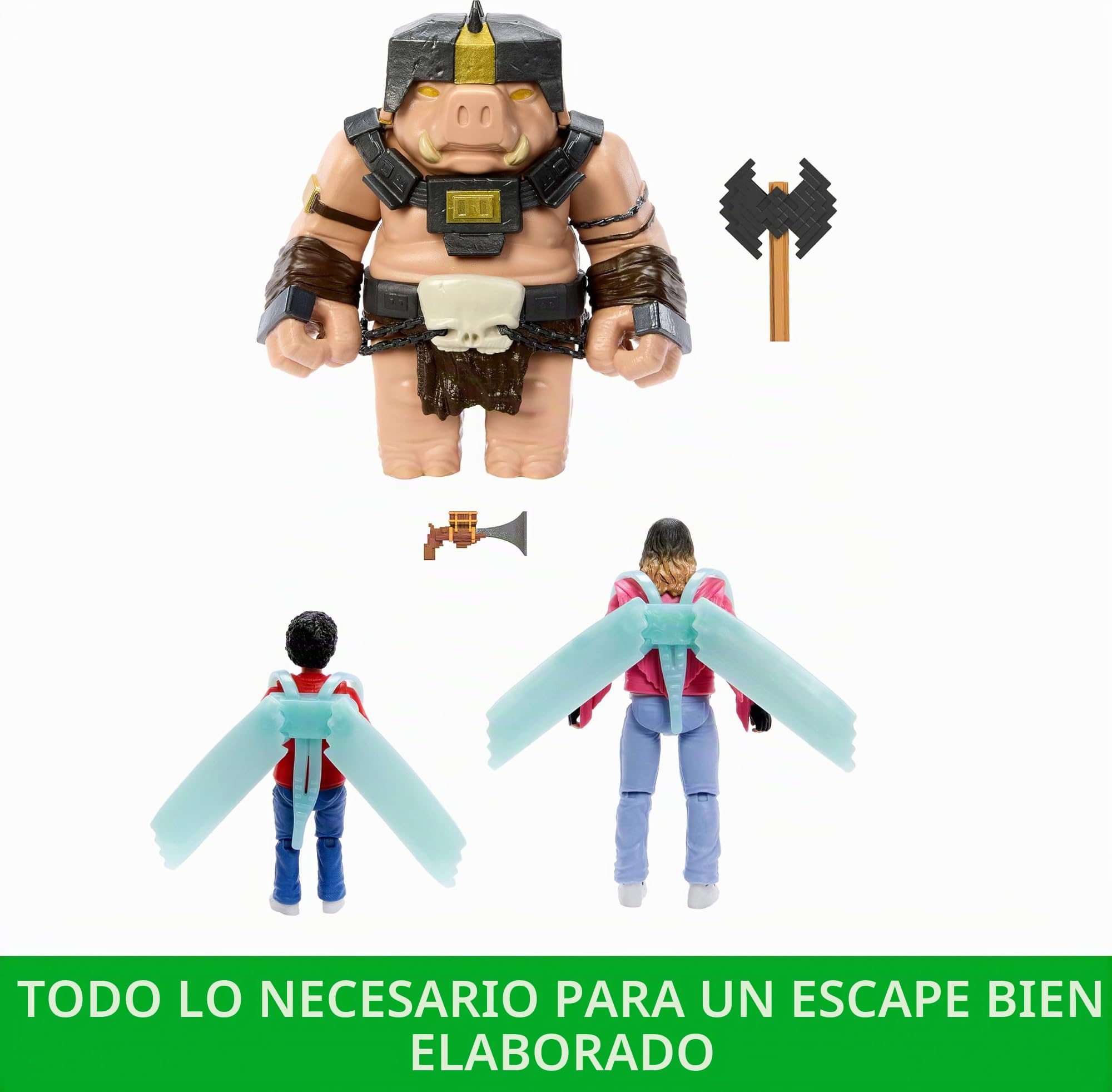 Minecraft Mattel Story - Juego con 3 figuras de acción y 4 accesorios, un paquete de figuras de escape bien elaboradas inspirado en una película, juguete coleccionable