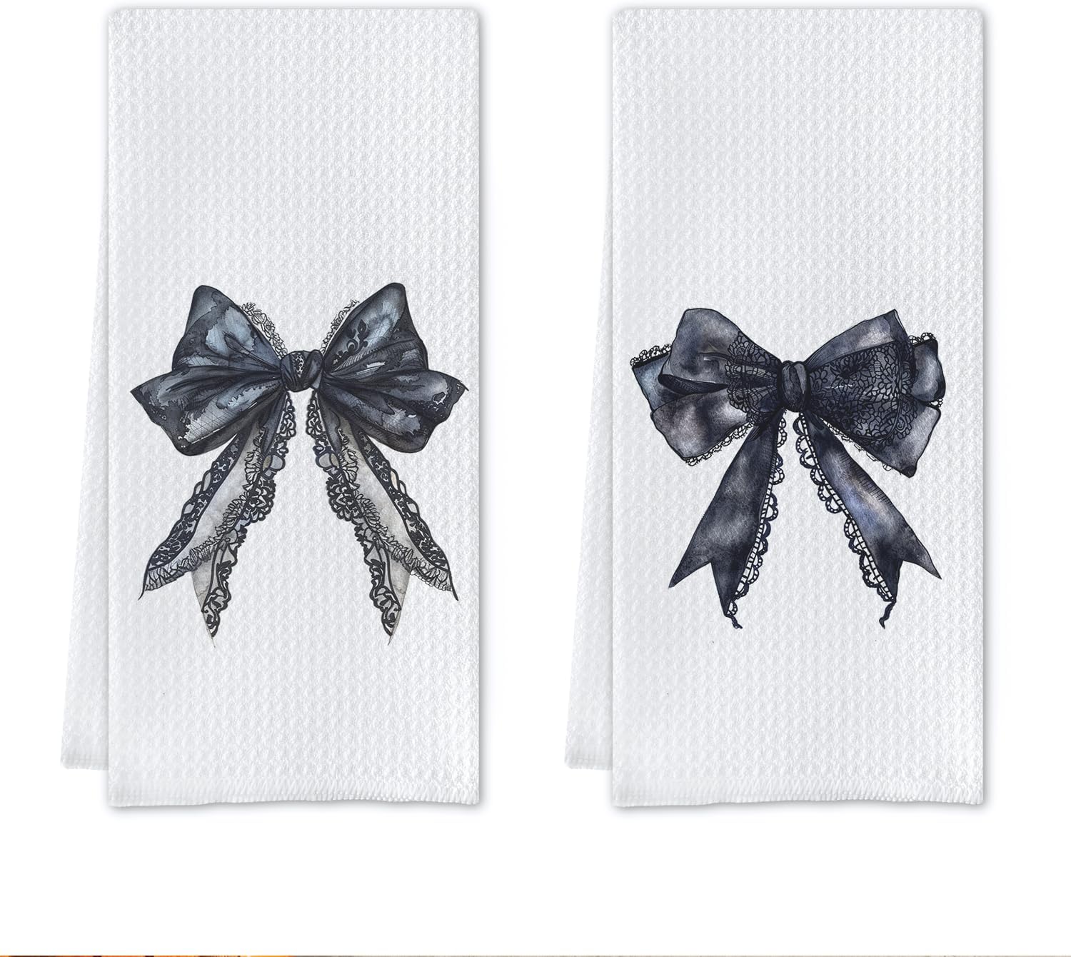 Cilrii Halloween Bows Kitchen Towels,Black Gothic Bows Hand