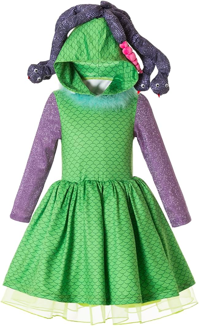 Celia Costume Monsters Inc girls Costume With Headpiece Kids Medusa Headband Costume