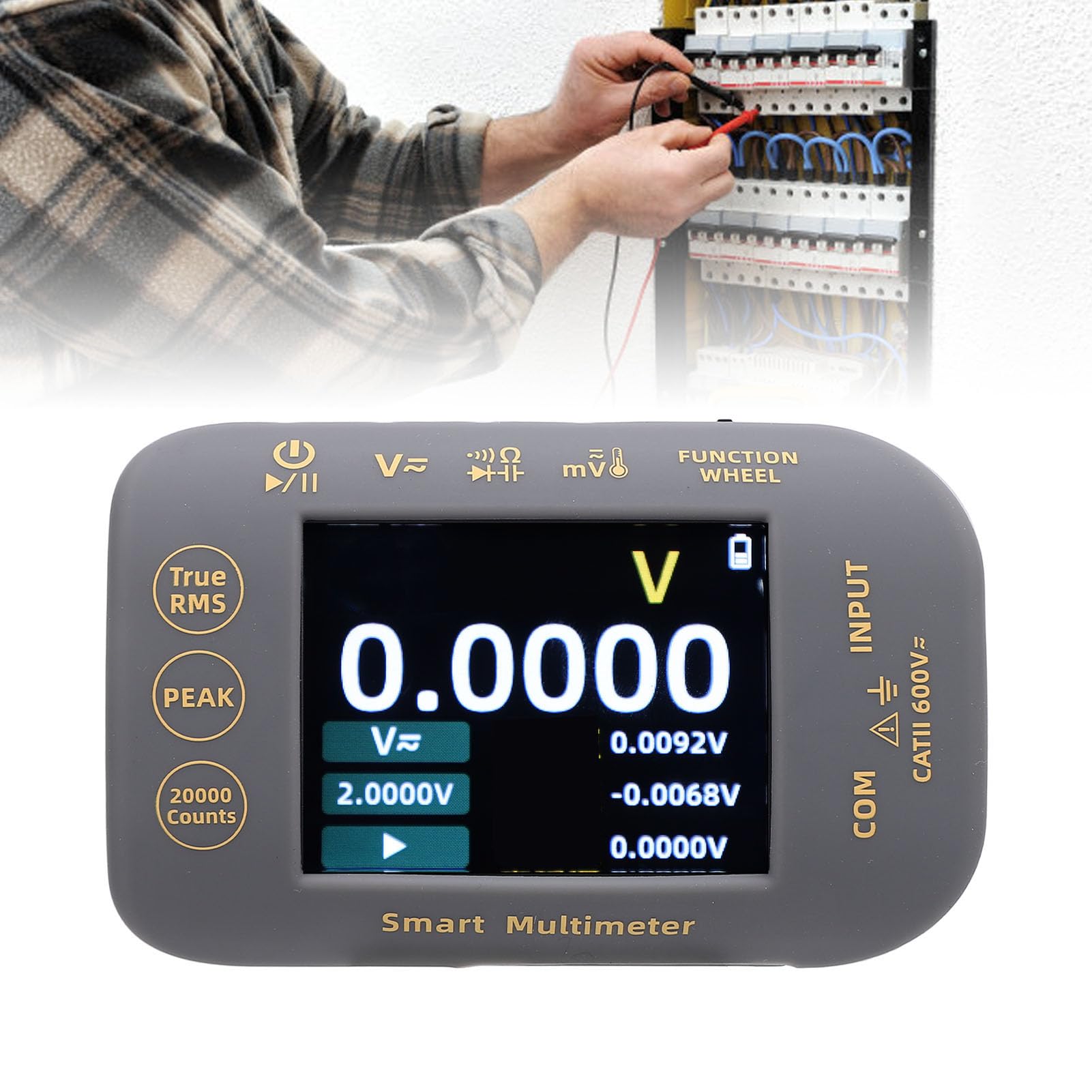 Multimetro Digitale 20000 di Alta Precisione Conta True RMS Tester Ricaricabile per Sistemi Fotovoltaici