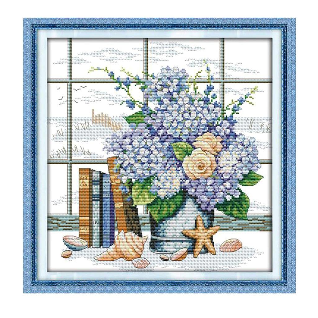 Stamped Cross Stitch Kit Embroidery Kit - Windowsill Pattern