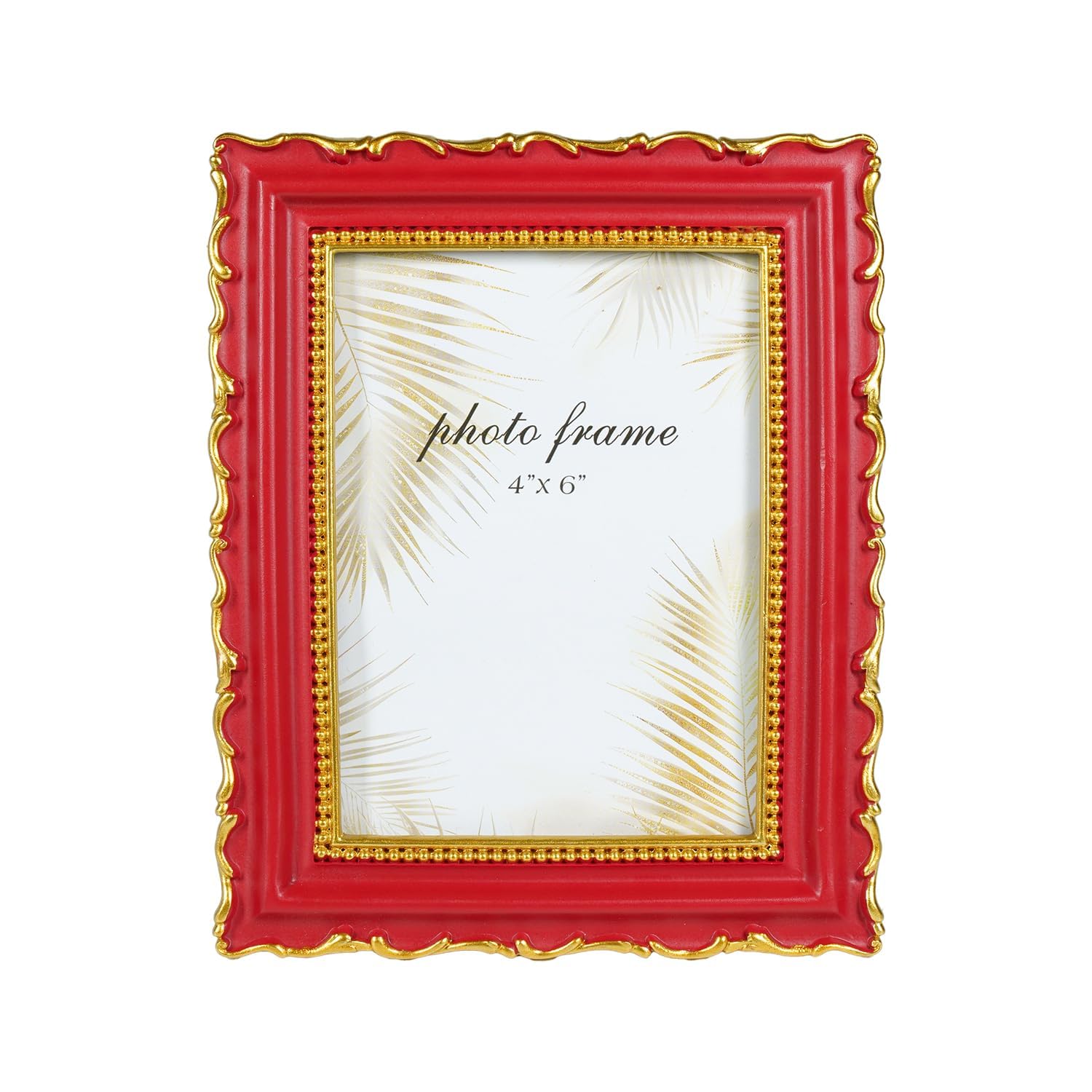 Limor Red4x6 4X6 Vintage Picture Frame, Red Antique Ornate Picture Frame, Victorian Retro Decorative Photo Frames For Tabletop & Wall, Baroque Home Decor, Gift Ideas (Red4x6)