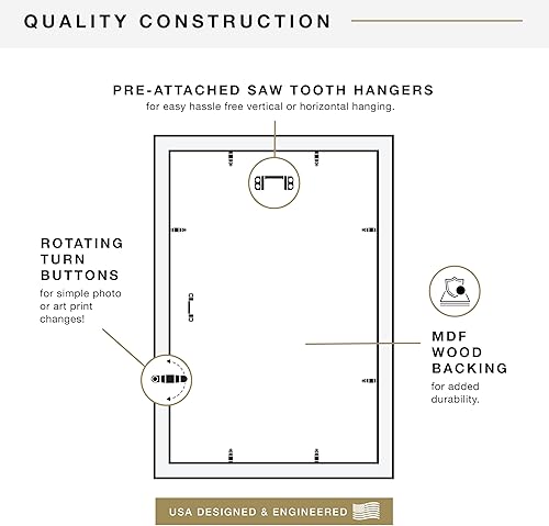 Vista 871 de MCS Studio Gallery Marco para póster de 16 x 24 pulgadas, imitación de veta de madera de color negro, colgar en horizontal o vertical, grande