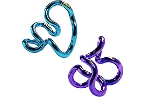 Genuine Tangle Jr. Metallic Sensory Fidget Toys (2 Pack, Purple and Blue)